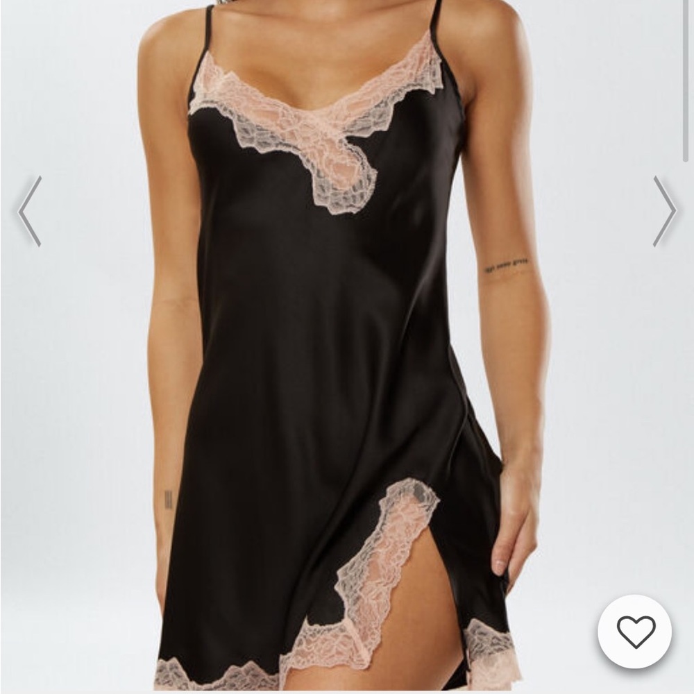 Ann Summers Lace Trim Slip Dress Nightie Chemise Sleep Dress XS